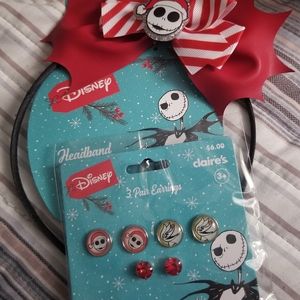 *New* Jack Skellington headband and earrings
